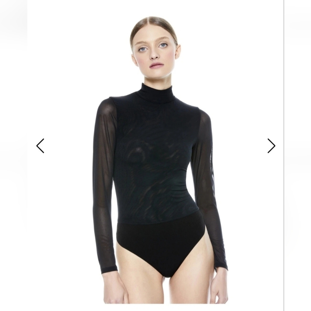 Alice + Olivia Clarinda Turtleneck Long Sleeve Bodysuit Size XL NWT $395 - Picture 3 of 16